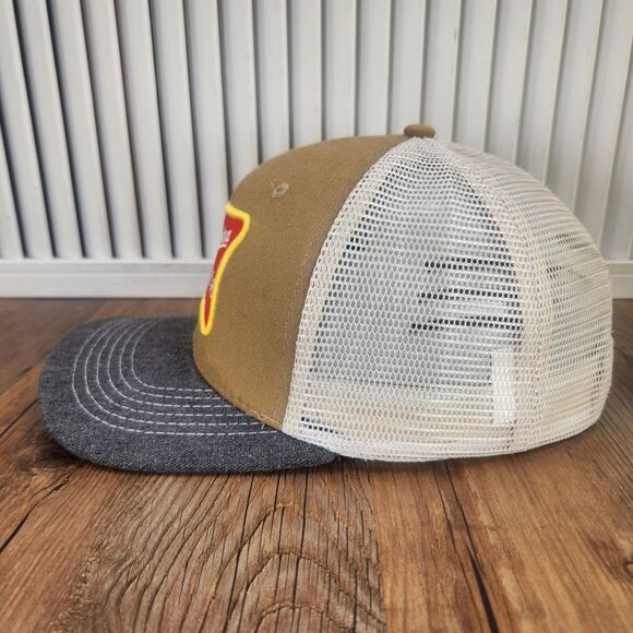 Miller High Life Arcadian Outfitters Snapback Trucker Hat Cap Brown Beer Farmer - Picture 6 of 10
